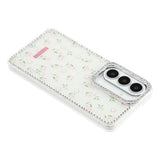 Samsung Galaxy S26 EIDERWOOD Hybrid Deksel med Strass & Blomsterdesign - Hvit / Vårblomster