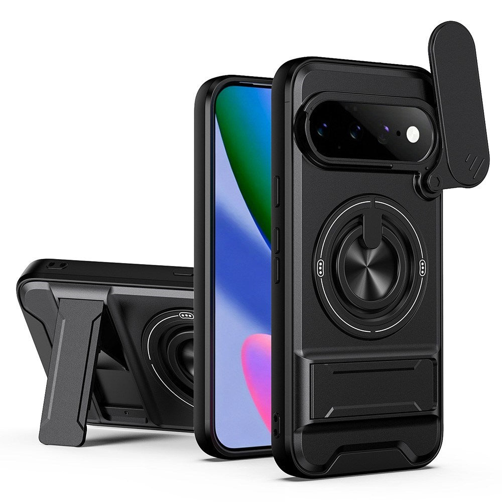 Google Pixel 11 / 11 Pro EIDERWOOD Hybrid Håndverker Deksel m. Kickstand & Cam Slider - MagSafe Kompatibel - Svart