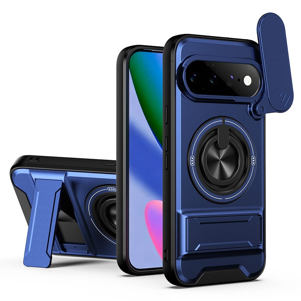 Google Pixel 11 / 11 Pro EIDERWOOD Hybrid Håndverker Deksel m. Kickstand & Cam Slider - MagSafe Kompatibel - Blå