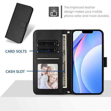 Honor 600 / 600 Pro EIDERWOOD Kunstskinn Flip Deksel m. Stropp - Svart