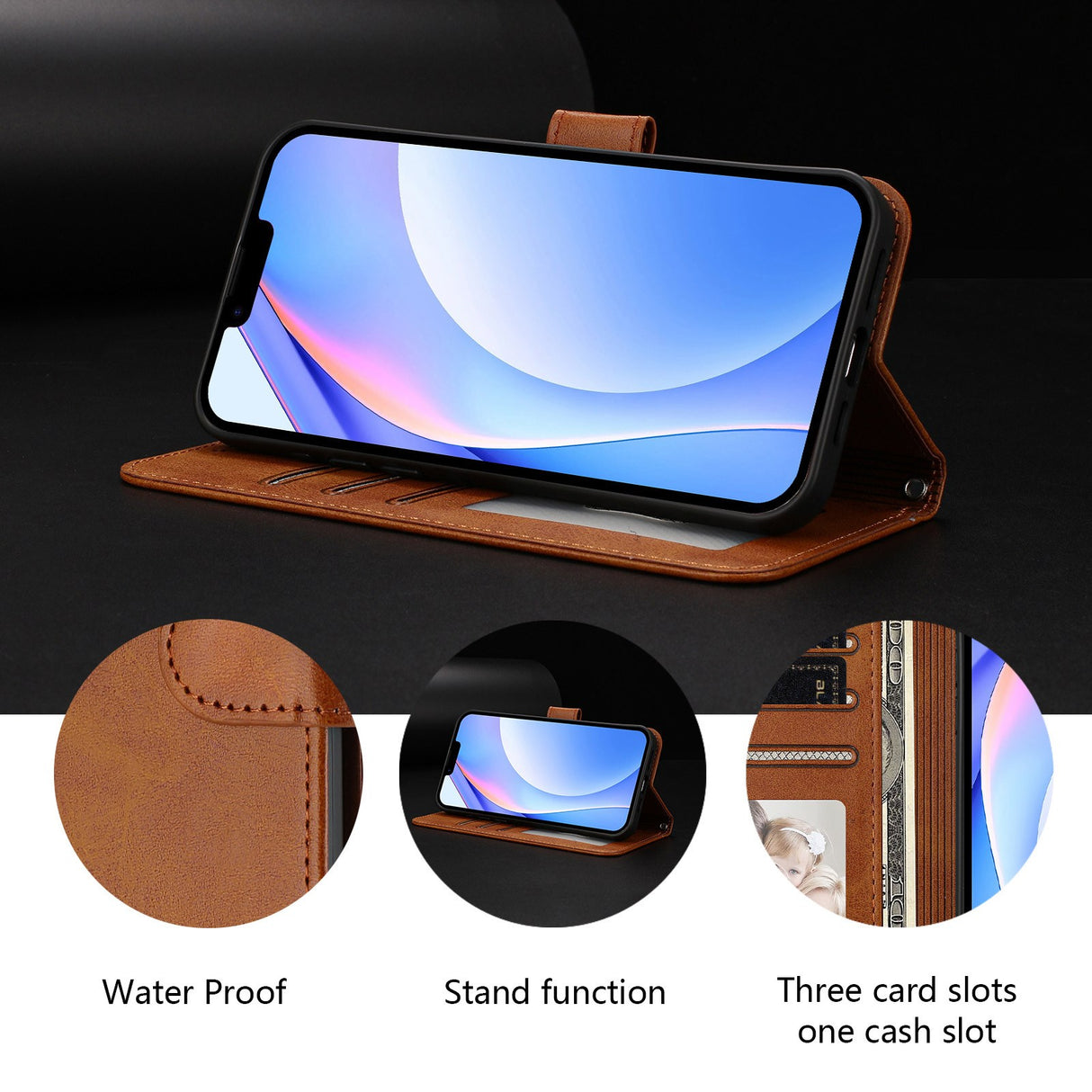 Honor 600 / 600 Pro EIDERWOOD Kunstskinn Flip Deksel m. Stropp - Brun