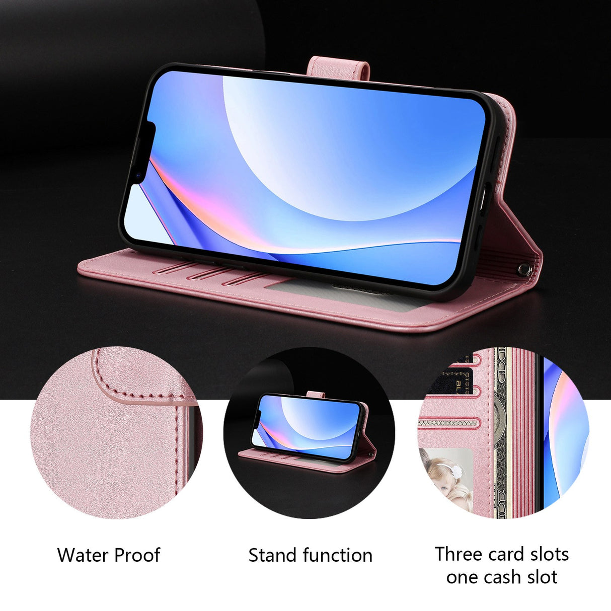 Honor 600 / 600 Pro EIDERWOOD Kunstskinn Flip Deksel m. Stropp - Rosa