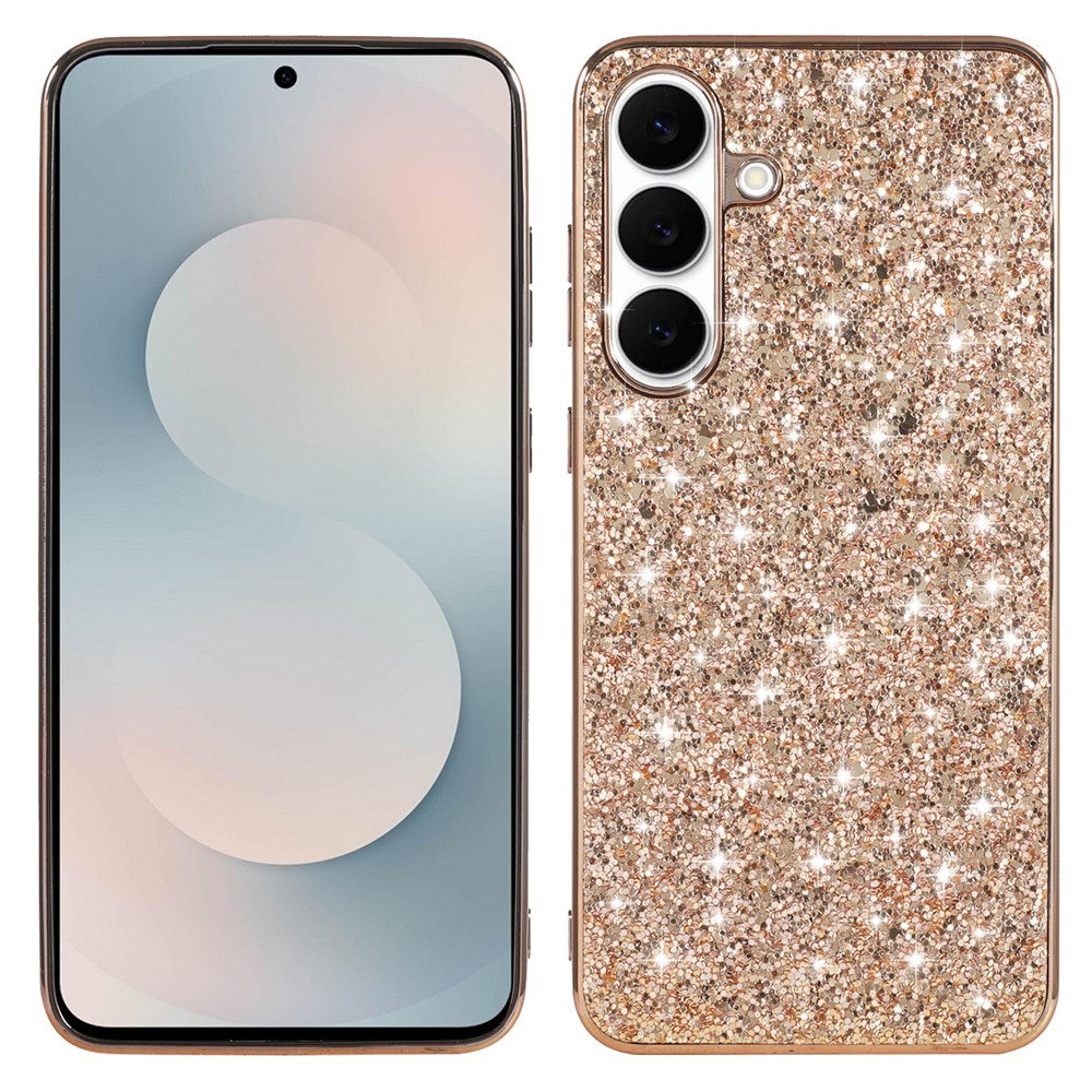 Samsung Galaxy A57 EIDERWOOD Plast Glitter Deksel - Rosegull