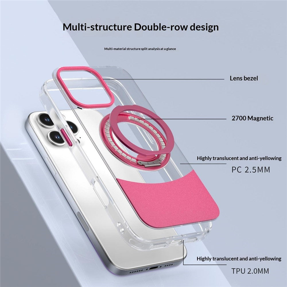 iPhone 16 Pro EIDERWOOD Hybrid Deksel med Stativfunksjon - MagSafe Kompatibel - Gjennomsiktig / Svart