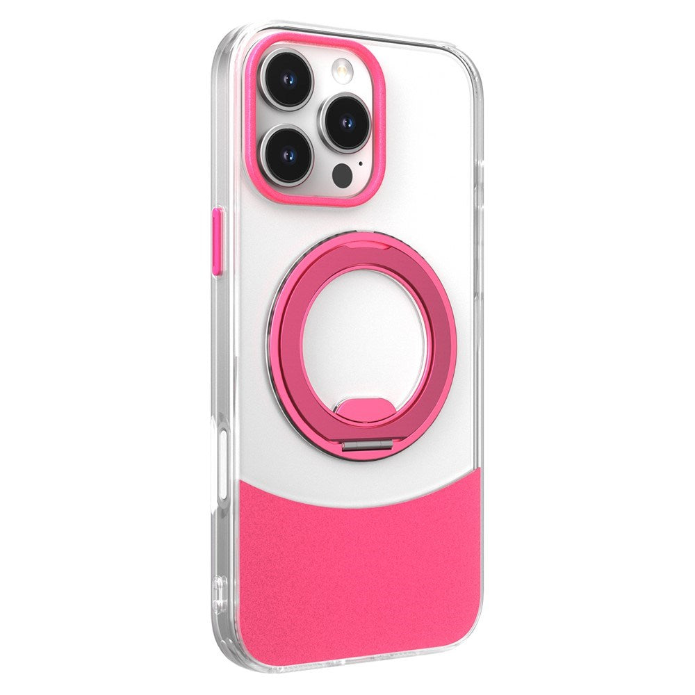 iPhone 16 Pro EIDERWOOD Hybrid Deksel med Stativfunksjon - MagSafe Kompatibel - Gjennomsiktig / Pink