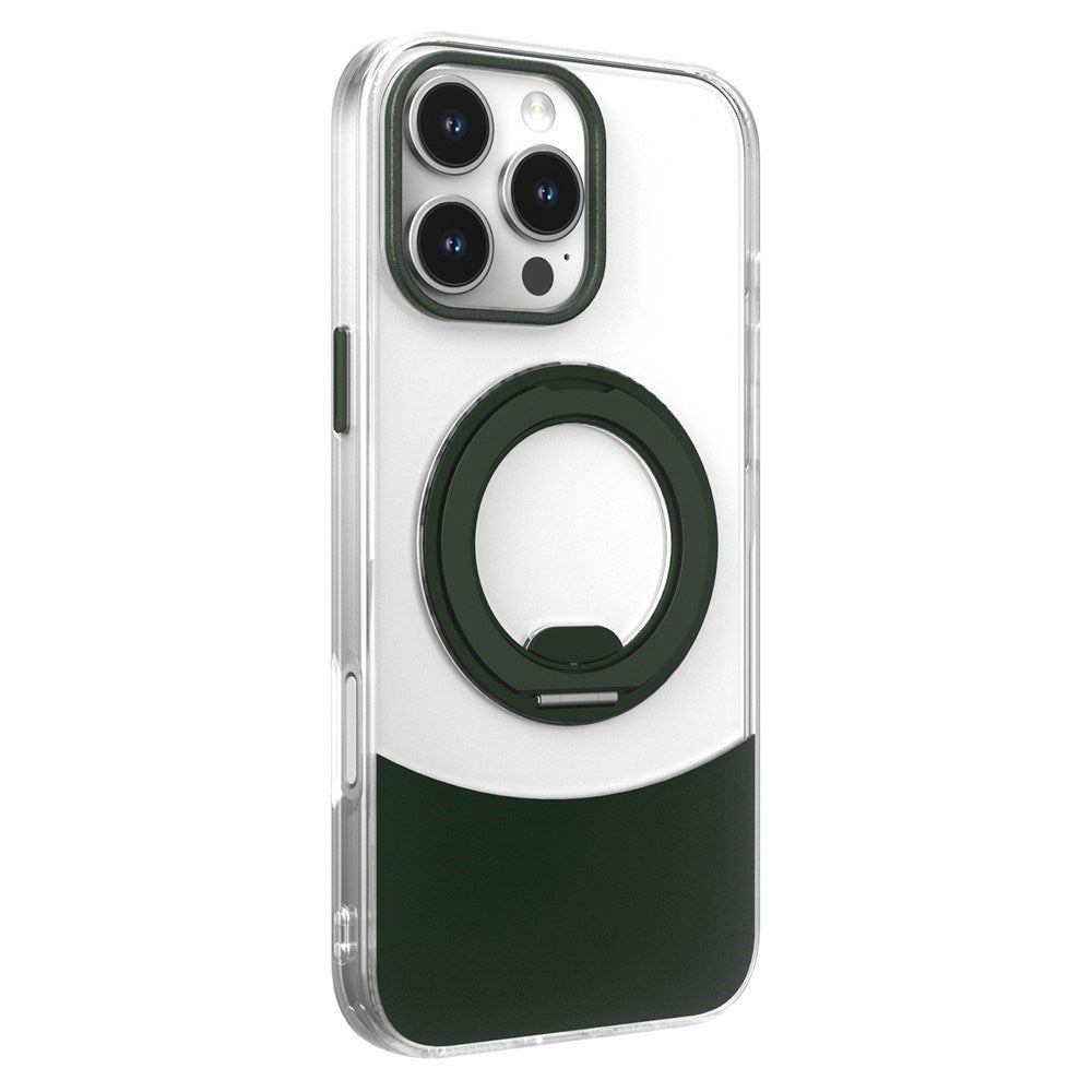iPhone 16 EIDERWOOD Hybrid Deksel med Stativfunksjon - MagSafe Kompatibel - Gjennomsiktig / Grønn
