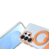 Samsung Galaxy S26 EIDERWOOD Hybrid Deksel med Stativfunksjon - MagSafe Kompatibel - Gjennomsiktig / Oransje