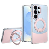 Samsung Galaxy S26 EIDERWOOD Hybrid Deksel med Stativfunksjon - MagSafe Kompatibel - Gjennomsiktig / Rosa