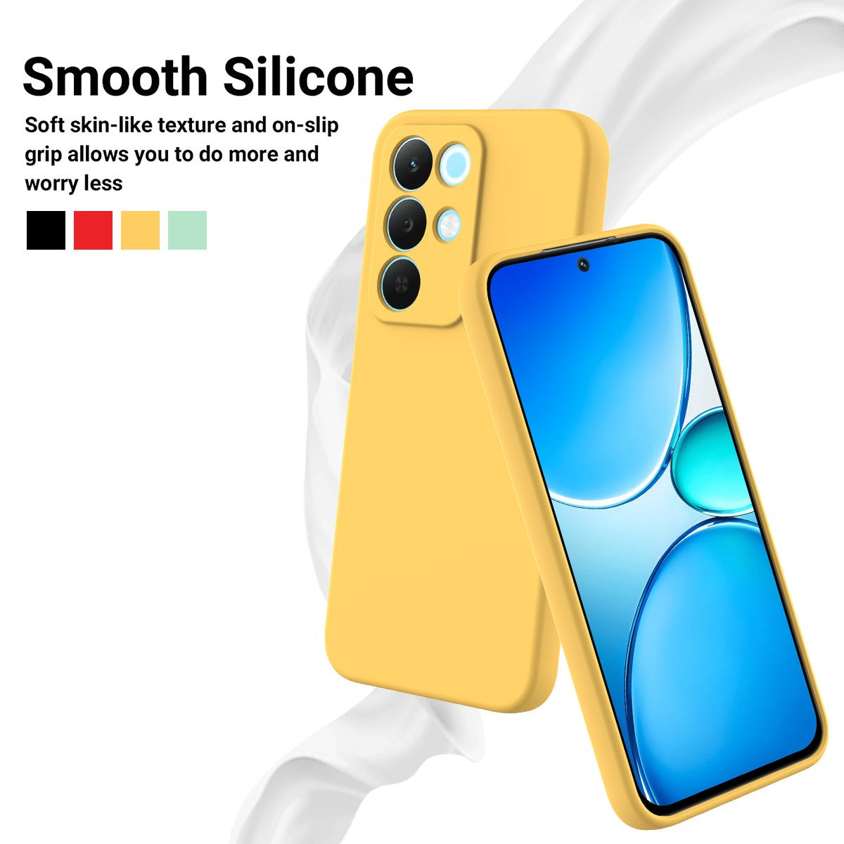 Realme C100 EIDERWOOD Silikon Deksel m. Stropp - Gul