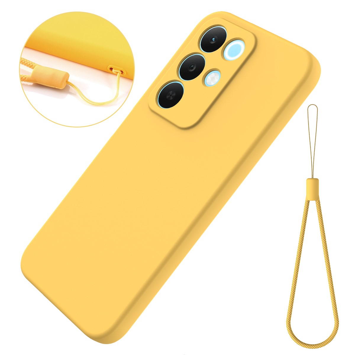 Realme C100 EIDERWOOD Silikon Deksel m. Stropp - Gul