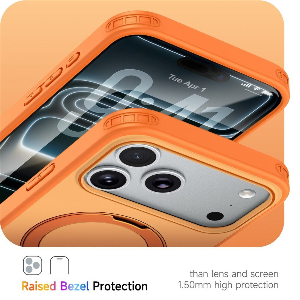 iPhone 18 Pro / 17 Pro EIDERWOOD Hybrid Plast Deksel m. Roterende Kickstand - MagSafe Kompatibel - Oransje