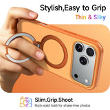 iPhone 18 Pro / 17 Pro EIDERWOOD Hybrid Plast Deksel m. Roterende Kickstand - MagSafe Kompatibel - Oransje
