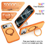 iPhone 18 Pro / 17 Pro EIDERWOOD Hybrid Plast Deksel m. Roterende Kickstand - MagSafe Kompatibel - Oransje