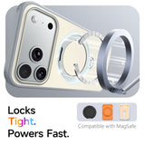 iPhone 18 Pro / 17 Pro EIDERWOOD Hybrid Plast Deksel m. Roterende Kickstand - MagSafe Kompatibel - Hvit
