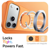 iPhone 18 Pro Max / 17 Pro Max EIDERWOOD Hybrid Plast Deksel m. Roterende Kickstand - MagSafe Kompatibel - Oransje