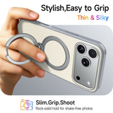 iPhone 18 Pro Max / 17 Pro Max EIDERWOOD Hybrid Plast Deksel m. Roterende Kickstand - MagSafe Kompatibel - Hvit