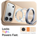 iPhone 18 Pro Max / 17 Pro Max EIDERWOOD Hybrid Plast Deksel m. Roterende Kickstand - MagSafe Kompatibel - Beige