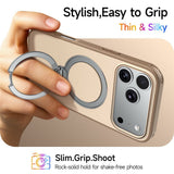 iPhone 18 Pro Max / 17 Pro Max EIDERWOOD Hybrid Plast Deksel m. Roterende Kickstand - MagSafe Kompatibel - Beige