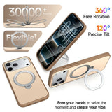 iPhone 18 Pro Max / 17 Pro Max EIDERWOOD Hybrid Plast Deksel m. Roterende Kickstand - MagSafe Kompatibel - Beige