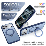 iPhone 18 Pro Max / 17 Pro Max EIDERWOOD Hybrid Plast Deksel m. Roterende Kickstand - MagSafe Kompatibel - Blå