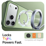 iPhone 18 Pro Max / 17 Pro Max EIDERWOOD Hybrid Plast Deksel m. Roterende Kickstand - MagSafe Kompatibel - Grønn