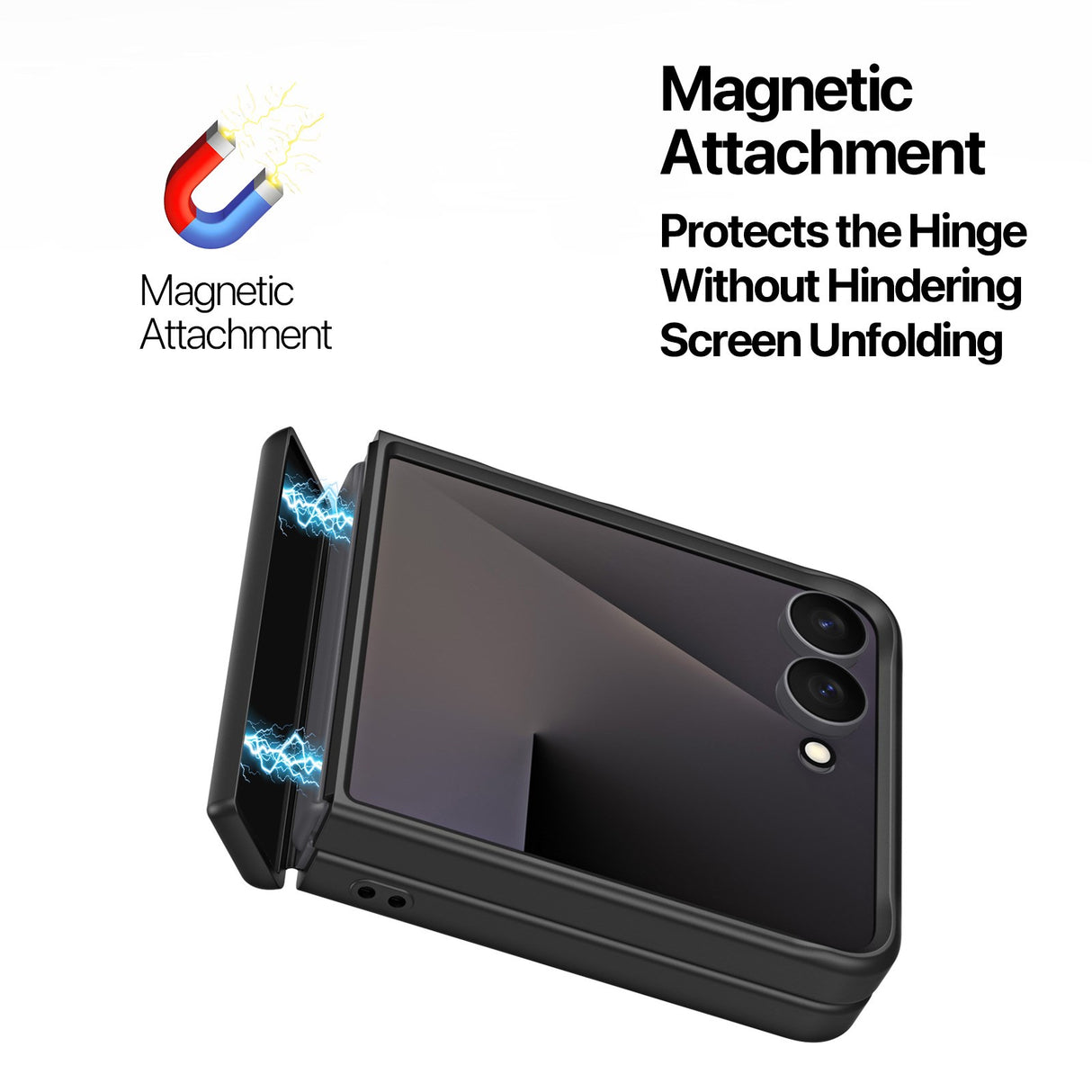 Samsung Galaxy Z Flip8 DUX DUCIS Hybrid Deksel med Matt Bakside – MagSafe Kompatibel – Svart