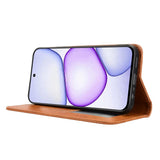 Realme C100 EIDERWOOD Kunstskinn Flip Deksel m. Kortlomme & Stativfunksjon - Brun