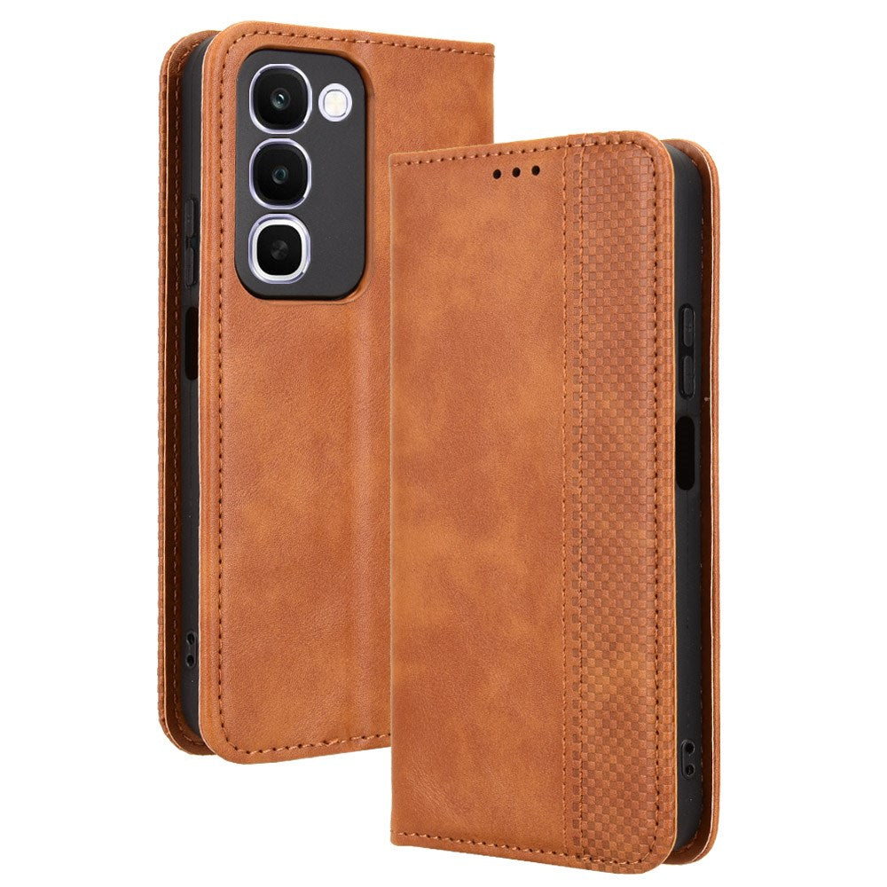 Realme C100 EIDERWOOD Kunstskinn Flip Deksel m. Kortlomme & Stativfunksjon - Brun