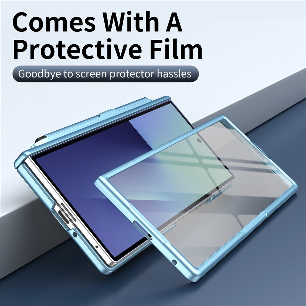 Samsung Galaxy Z Fold8 Ultra Hard Plast Deksel m. Skjermbeskytter & Støttefunksjon - Lyseblå