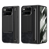 Google Pixel 11 Pro Fold EIDERWOOD Kunstskinndeksel med Herdet Glass – Svart