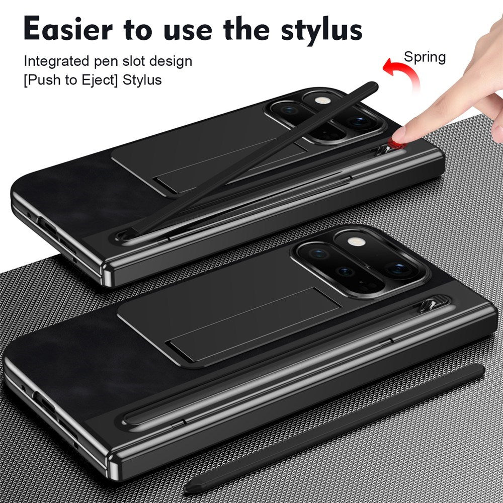 Google Pixel 11 Pro Fold EIDERWOOD Kunstskinndeksel med Herdet Glass – Svart