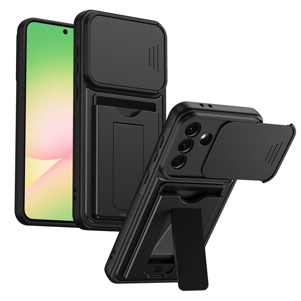 Samsung Galaxy A27 EIDERWOOD Hybrid Håndverker Deksel m. Kortholder & Cam Slider - Svart