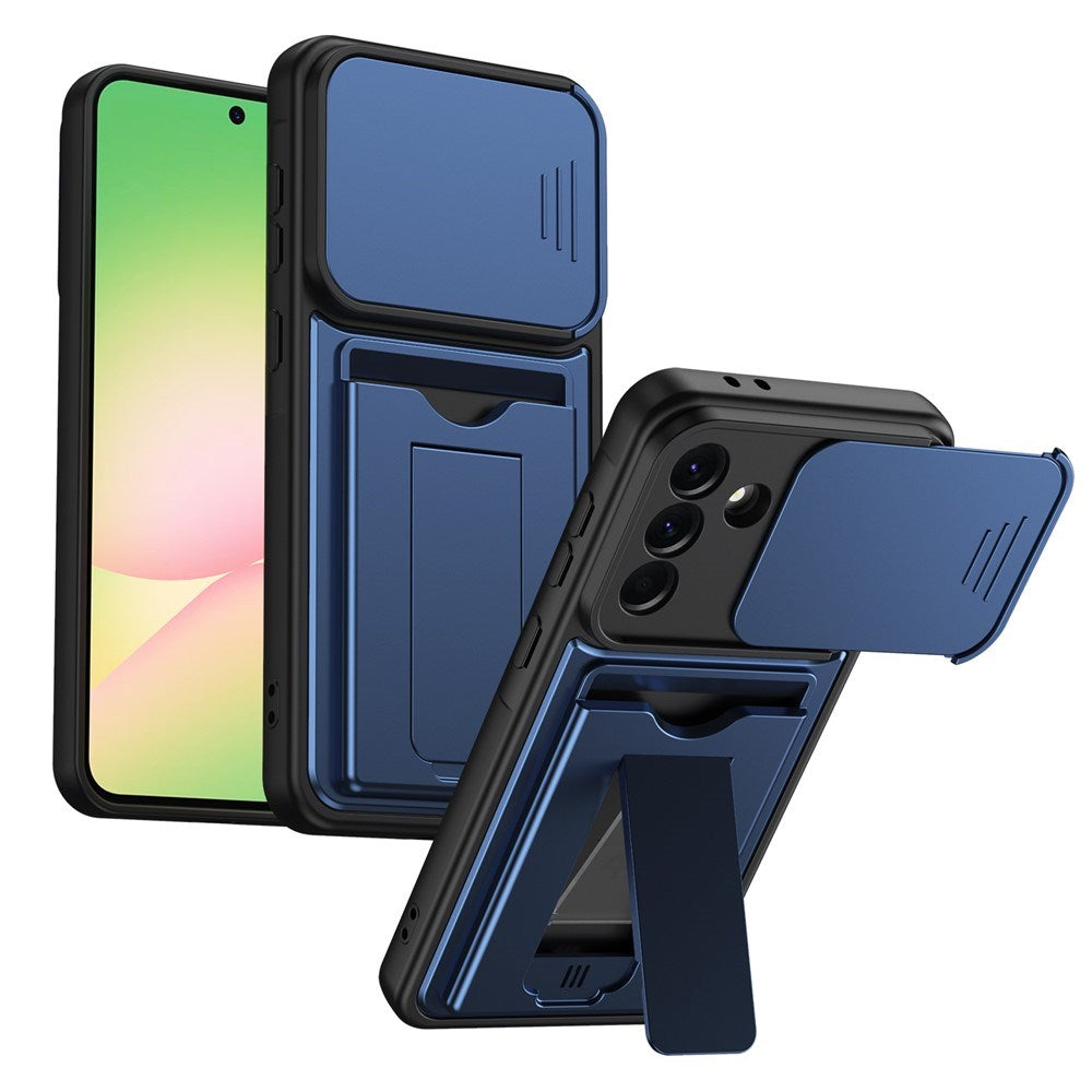 Samsung Galaxy A27 EIDERWOOD Hybrid Håndverker Deksel m. Kortholder & Cam Slider - Blå