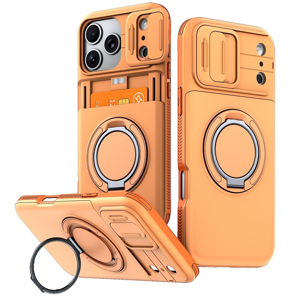 iPhone 18 Pro / 17 Pro EIDERWOOD Hybrid Håndverker Deksel m. Kortholder & Cam Slider - MagSafe Kompatibel - Oransje