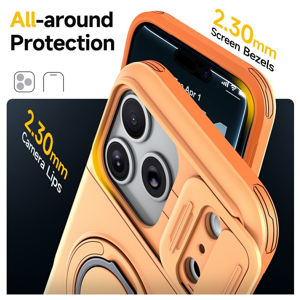 iPhone 18 Pro / 17 Pro EIDERWOOD Hybrid Håndverker Deksel m. Kortholder & Cam Slider - MagSafe Kompatibel - Oransje