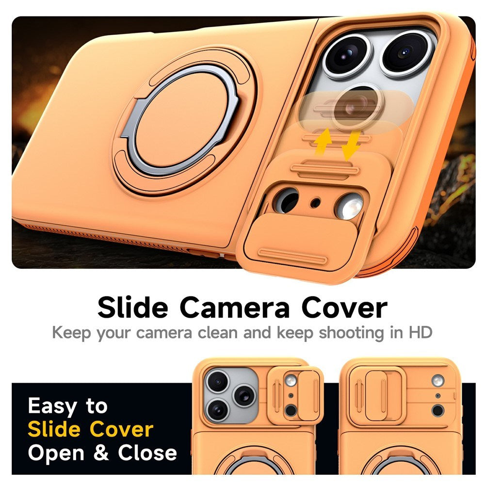 iPhone 18 Pro / 17 Pro EIDERWOOD Hybrid Håndverker Deksel m. Kortholder & Cam Slider - MagSafe Kompatibel - Oransje