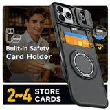 iPhone 18 Pro / 17 Pro EIDERWOOD Hybrid Håndverker Deksel m. Kortholder & Cam Slider - MagSafe Kompatibel - Svart