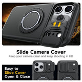 iPhone 18 Pro / 17 Pro EIDERWOOD Hybrid Håndverker Deksel m. Kortholder & Cam Slider - MagSafe Kompatibel - Svart