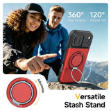 iPhone 18 Pro / 17 Pro EIDERWOOD Hybrid Håndverker Deksel m. Kortholder & Cam Slider - MagSafe Kompatibel - Rød