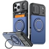 iPhone 18 Pro / 17 Pro EIDERWOOD Hybrid Håndverker Deksel m. Kortholder & Cam Slider - MagSafe Kompatibel - Blå