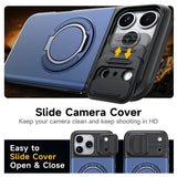 iPhone 18 Pro / 17 Pro EIDERWOOD Hybrid Håndverker Deksel m. Kortholder & Cam Slider - MagSafe Kompatibel - Blå