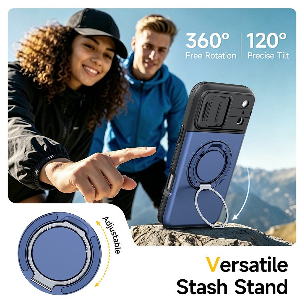 iPhone 18 Pro / 17 Pro EIDERWOOD Hybrid Håndverker Deksel m. Kortholder & Cam Slider - MagSafe Kompatibel - Blå
