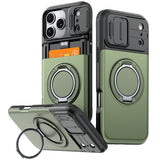 iPhone 18 Pro / 17 Pro EIDERWOOD Hybrid Håndverker Deksel m. Kortholder & Cam Slider - MagSafe Kompatibel - Grønn
