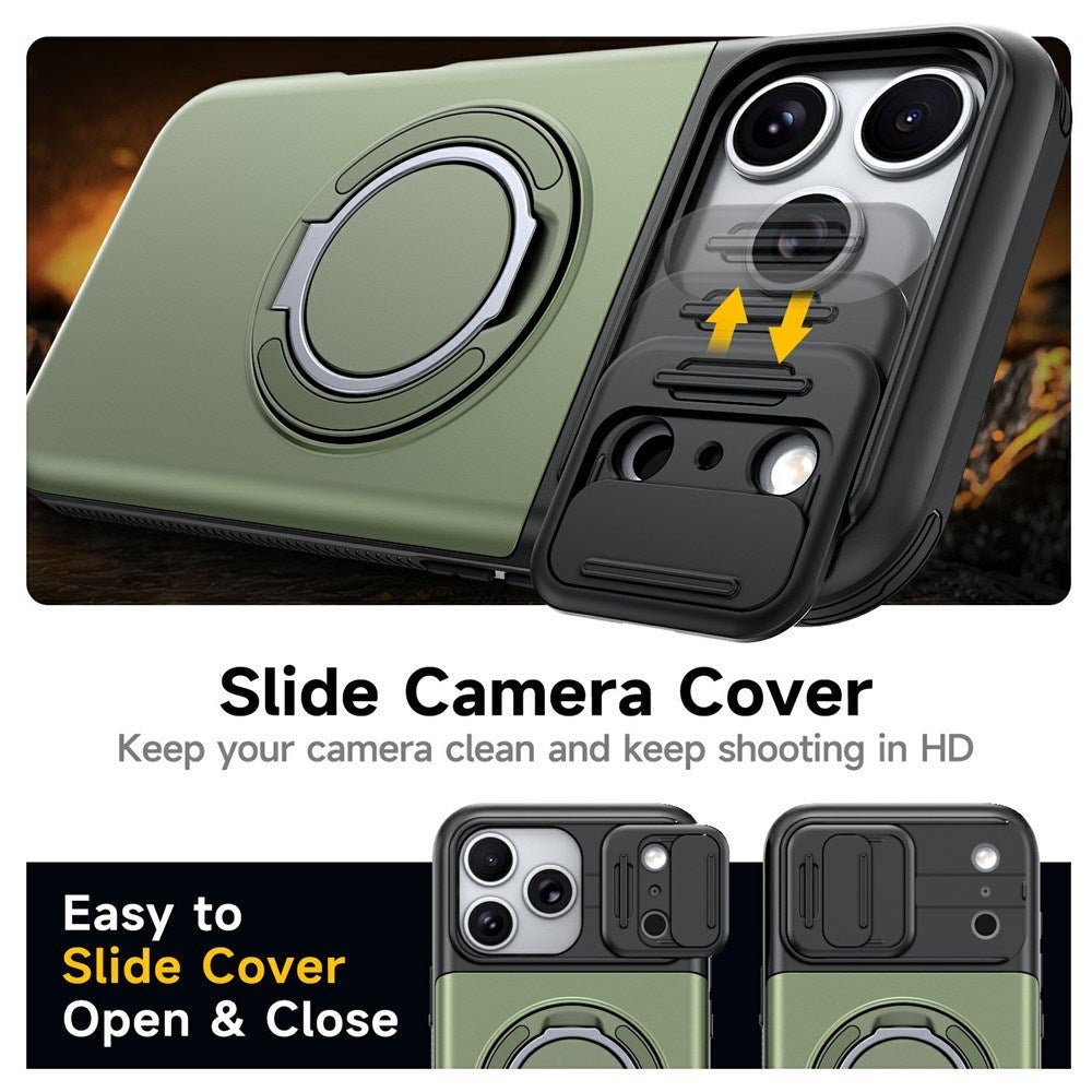 iPhone 18 Pro / 17 Pro EIDERWOOD Hybrid Håndverker Deksel m. Kortholder & Cam Slider - MagSafe Kompatibel - Grønn