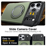 iPhone 18 Pro / 17 Pro EIDERWOOD Hybrid Håndverker Deksel m. Kortholder & Cam Slider - MagSafe Kompatibel - Grønn