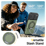 iPhone 18 Pro / 17 Pro EIDERWOOD Hybrid Håndverker Deksel m. Kortholder & Cam Slider - MagSafe Kompatibel - Grønn