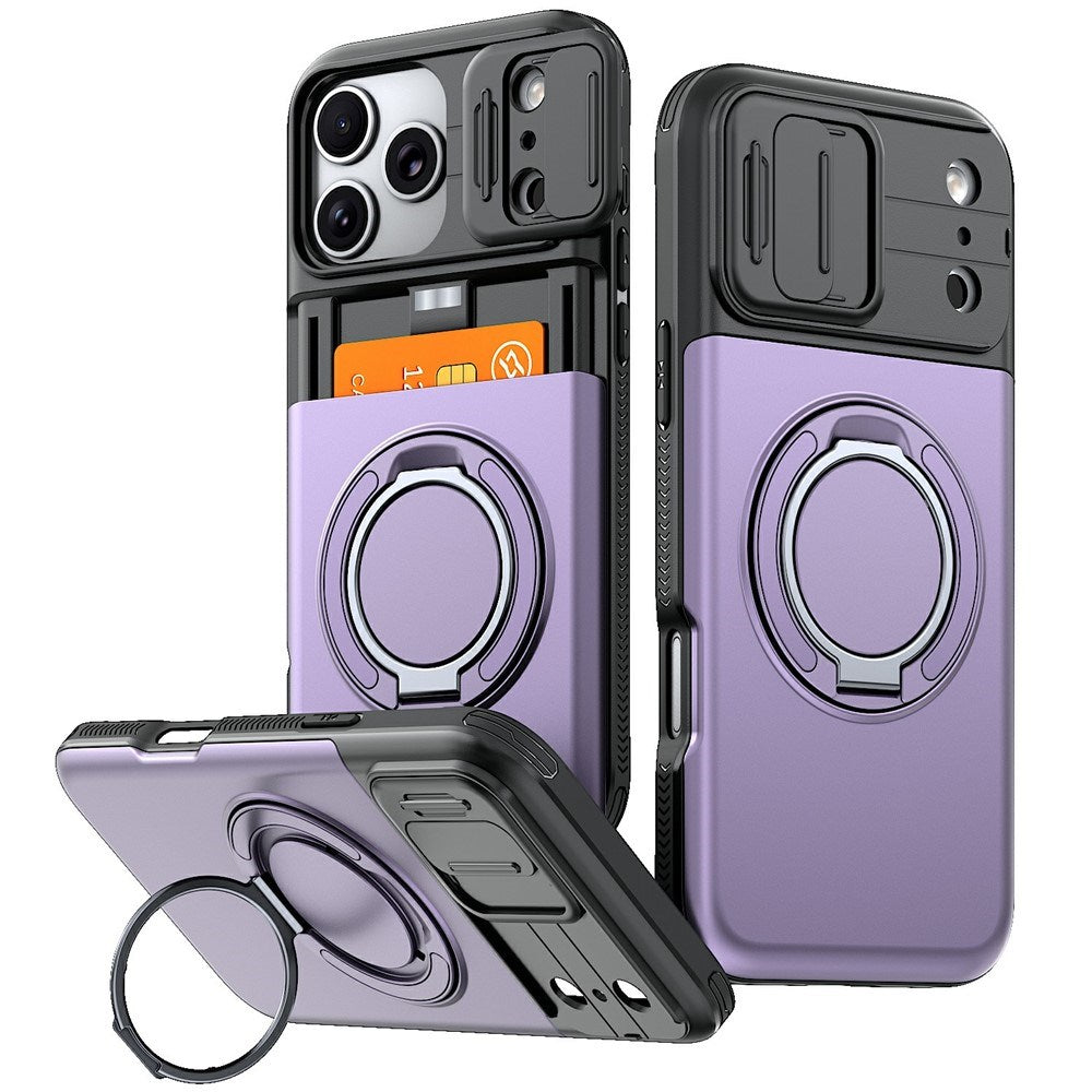 iPhone 18 Pro / 17 Pro EIDERWOOD Hybrid Håndverker Deksel m. Kortholder & Cam Slider - MagSafe Kompatibel - Lilla
