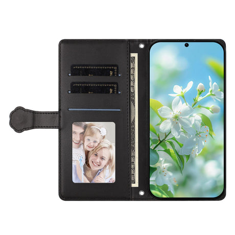 iPhone 16 Flippdeksel med 3D-Katteører - Kortholder & Stativfunksjon - Svart