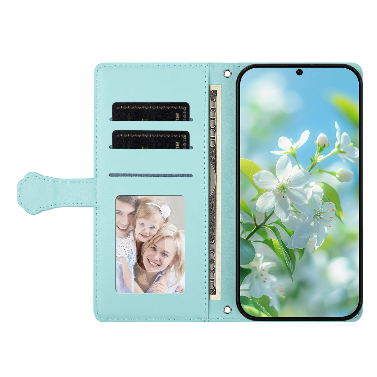 iPhone 18 Pro Max / 17 Pro Max Flippdeksel med 3D-Katteører - Kortholder & Stativfunksjon - Blå