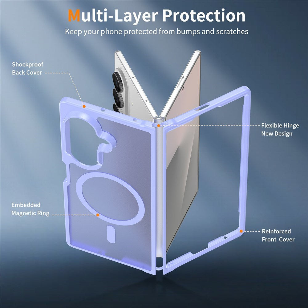Samsung Galaxy Z Fold8 Ultra Matt Fleksibelt Plast Deksel - MagSafe Kompatibel - Lilla